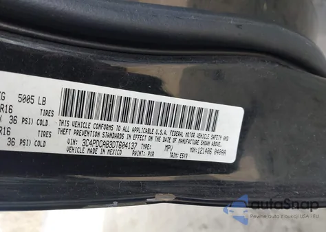 2013 Dodge Journey American Value Pkg z USA, uszkodzony, nr VIN 3C4PDCAB3DT604137